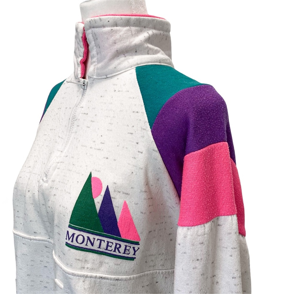 Vintage 80s 90s Monterey Jacket Colorblock XL - Picture 5 of 9
